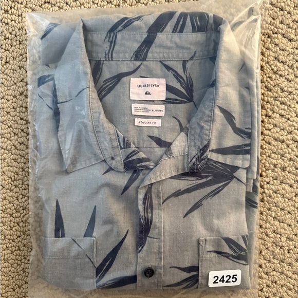 QUIKSILVER Aloha Hawaiian Collared Shirt Sleeve Shirt Men XL Regular Fit - Picture 6 of 8